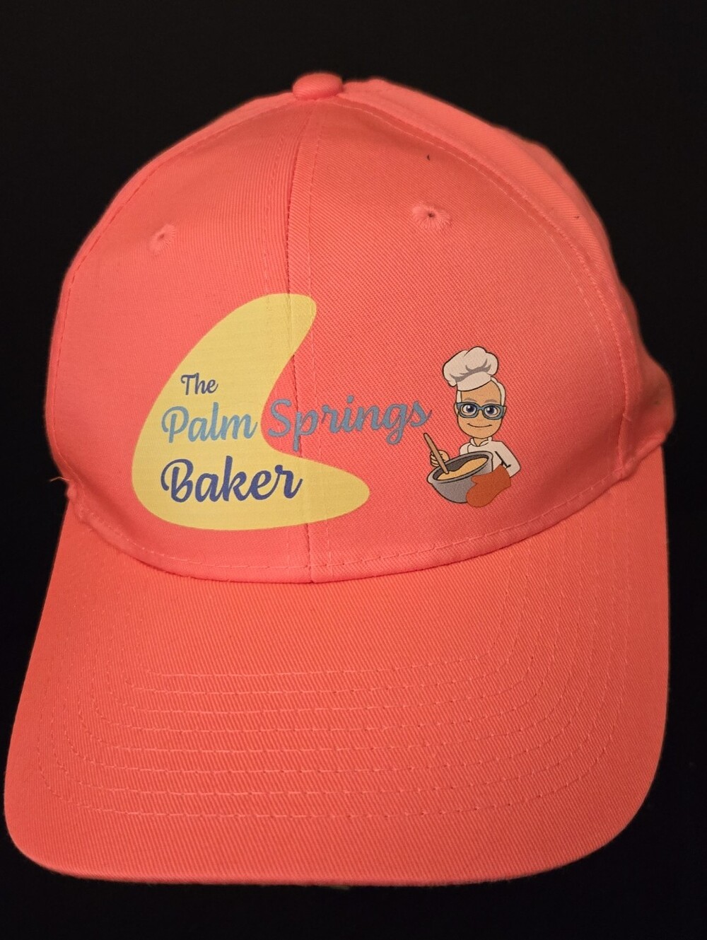 The Palm Springs Baker Neon Coral Baseball Cap